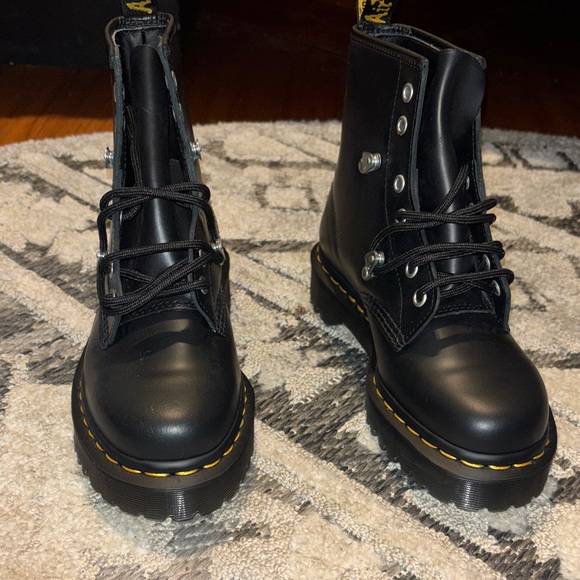 Dr. Martens 1450 Bex Stud Black Combat Boots - Picture 2 of 7